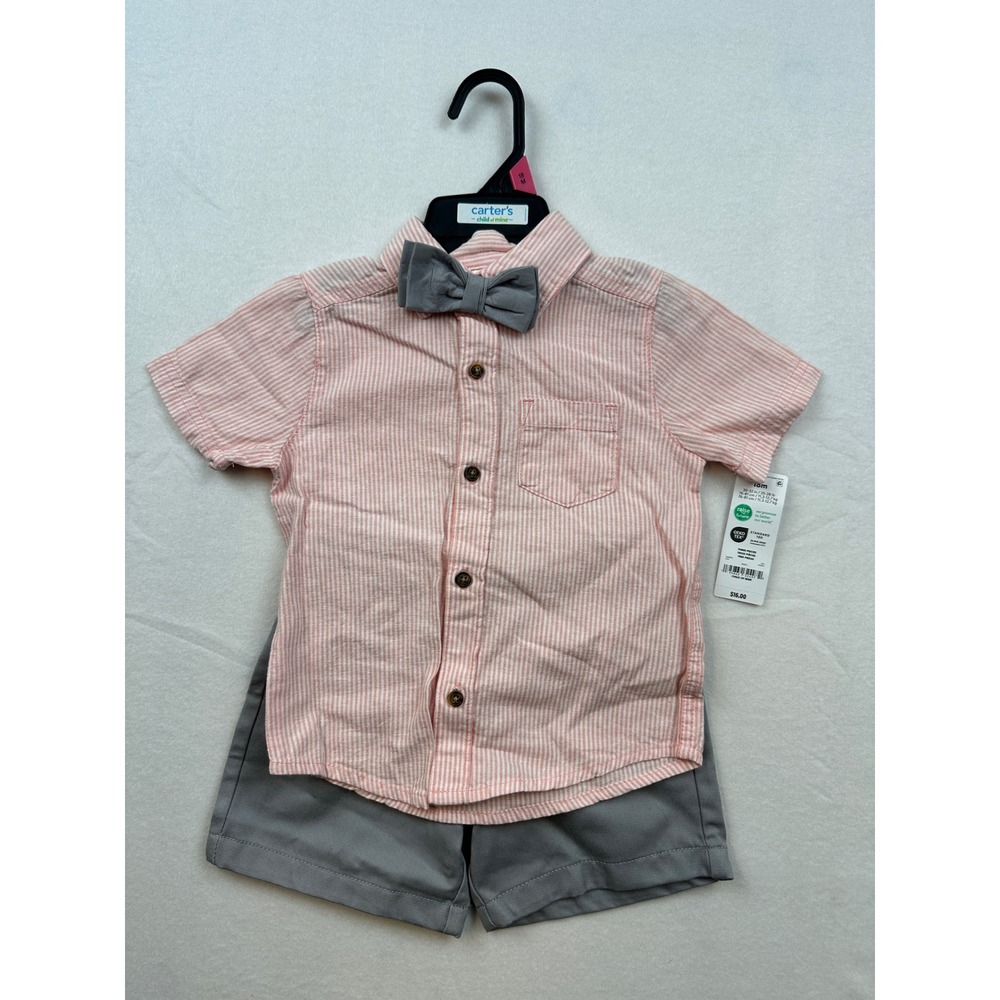 Child of Mine by Carters Baby Boys 18M 3PC Seersucker Shirt Shorts Bow Tie Set